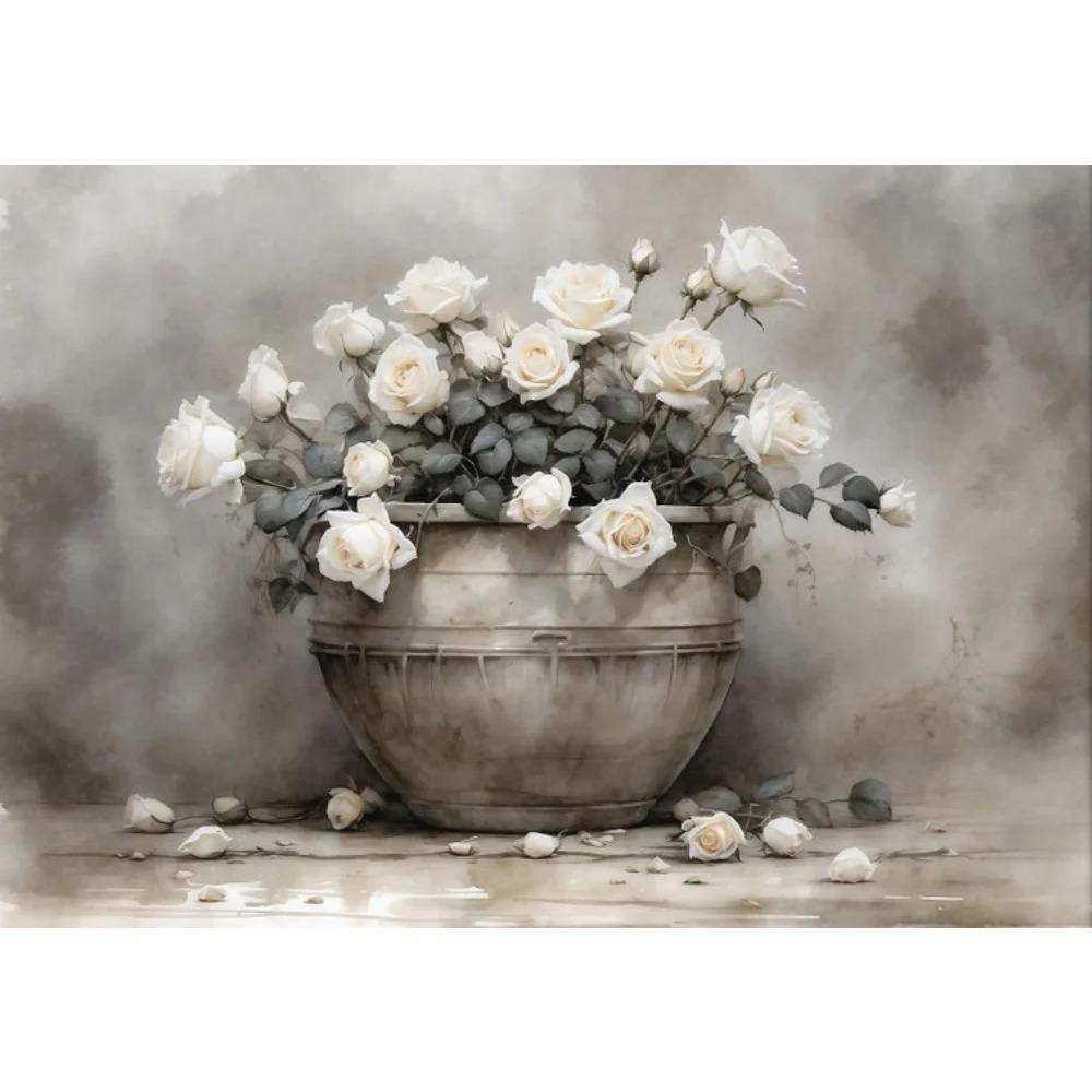 Old Retro Tones Still Life Poster Prints ForHome Decor Victorian Vintage Art Picture Flowers Fruits Canvas Painting Wall Art