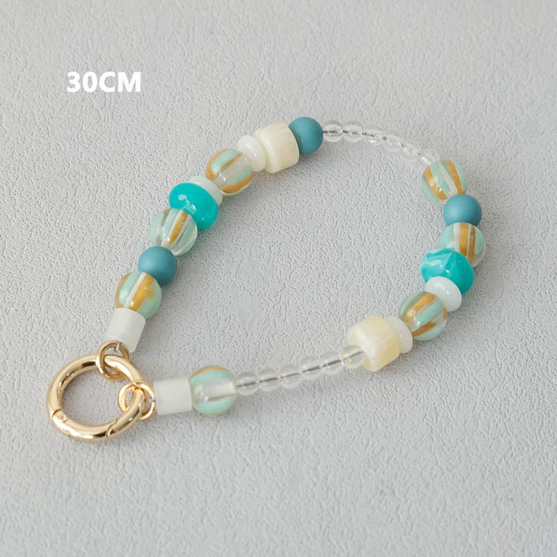 New Phone Accessory Wooden Chain Boutique Beaded Luxury Phone Case Chains Acrylic Handle Lanyard Cell Mobile Patch Charm Strap