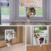 Dog Cat Flap Door with 4 Way Security Lock Flap Door for Dog Cats Kitten ABS Plastic Small Pet Gate Door Kit Cat Dogs Flap Doors