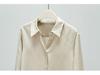 Elegant Women's Jacquard Silk Blouse - Long Sleeve Solid Mulberry Silk Top for Spring 2026