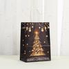 12PCS Elegant Kraft Paper Christmas Bags with Modern Design for Gifting