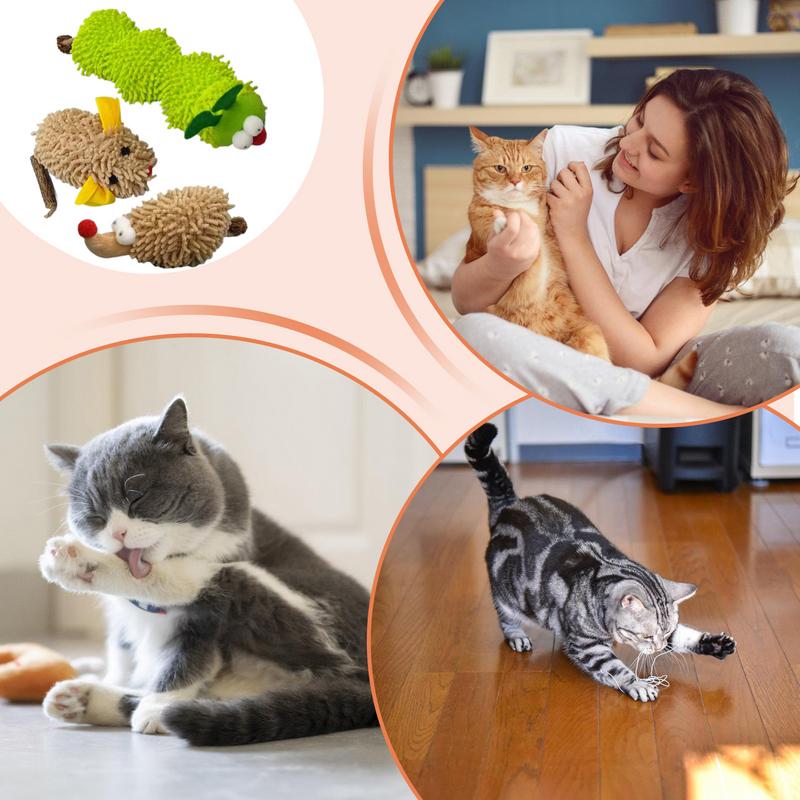 Cat Toys With Catnip 3 Pieces Kitten Teething Toys Kitten Chew Toys Innovative Catnip Chew Toys Plush Cat Toy For Home Pet Shops