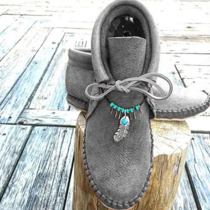 

Римське жіноче взуття Осінь Зима Плоске взуття Ботильйони Повсякденні Черевики на шнурівці Жіночі Черевики Металева прикраса Взуття Жіноче 2025 WSH4302 37 сірий