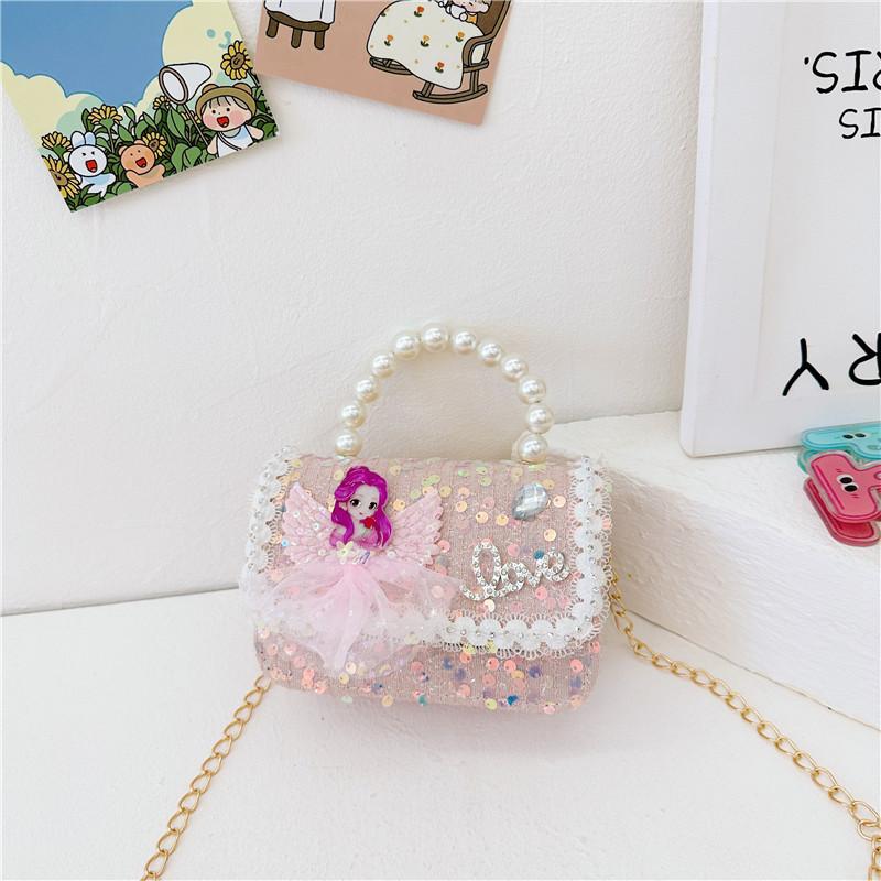 Charming Children's Mini Bag With Soft Polyester Material And Lovely Pearl Accents