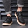 New Mens Thick Bottom Casual Shoes High Quality Outdoor Tooling Work Business Shoes Leather Handmade Dress Oxford Shoes