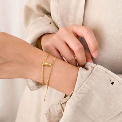 Surgical Steel Chain Twisted Double-row Bracelet