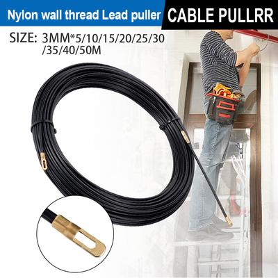 3mm 5/10/15/20/25/30/35/40M Cable Push Puller Black Fiberglass Electric Guide Device Duct Rodder Fish Tape Wall Wire Conduit
