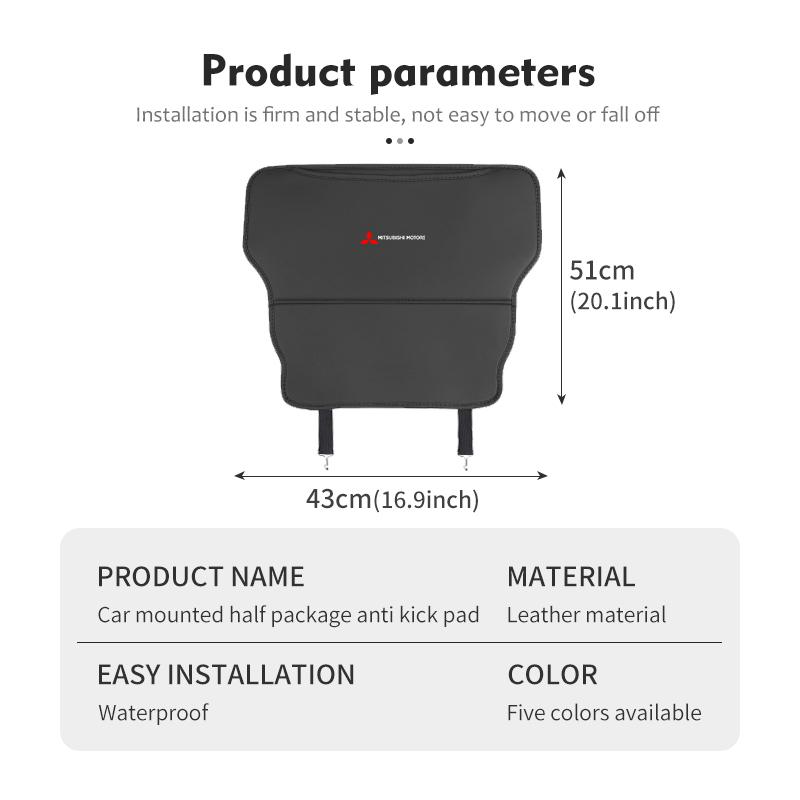 Car Half Pack Anti Kick Anti-dirty Mat Pad Interior Storage Bag Auto Accessories For Mitsubishi Outlander Lancer Eclipse Mirage