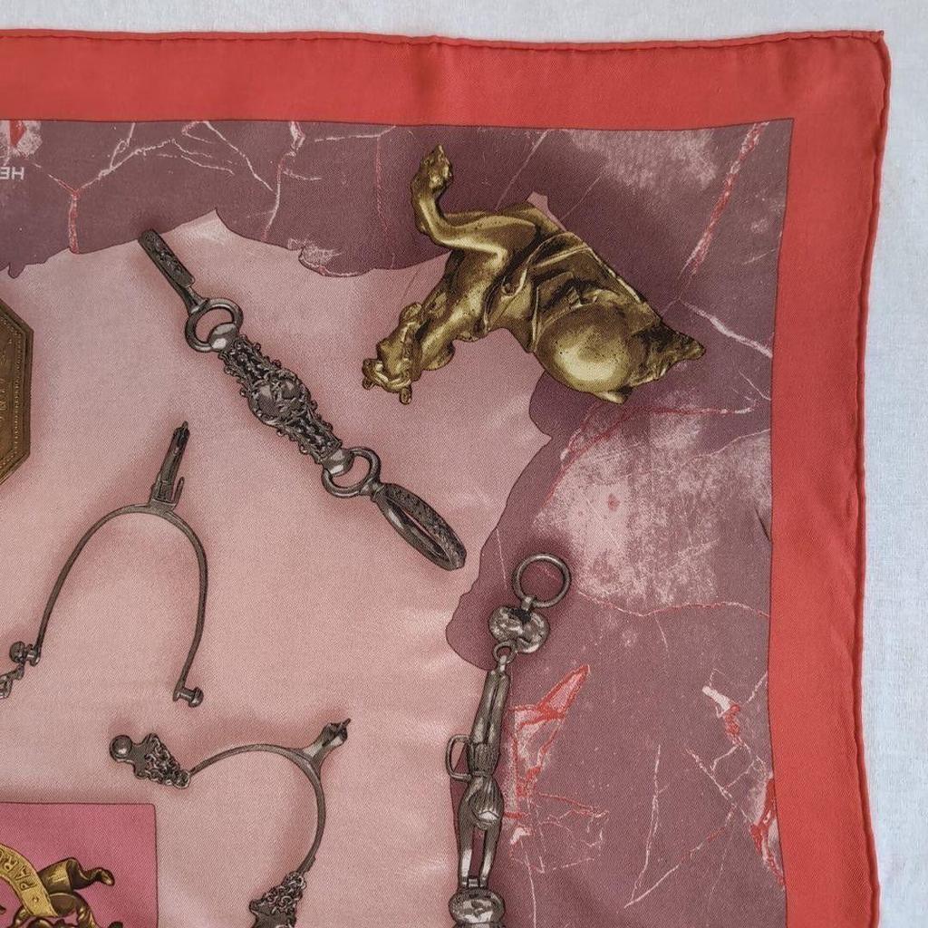 Used Hermes Carre PARURES EQUESTRES Scarf 84B