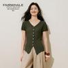 Mark Fairwhale Women's French V-Neck Slim Fit Knit Short-Sleeve Cardigan
