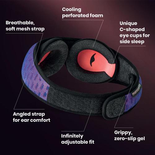 Manta Pro Sleep Mask - 100% Light Blocking Sleep Mask for Side Sleepers, Breathable and Comfortable, Spacious, Pressure-Free Lash Coverage, Perfect Fo