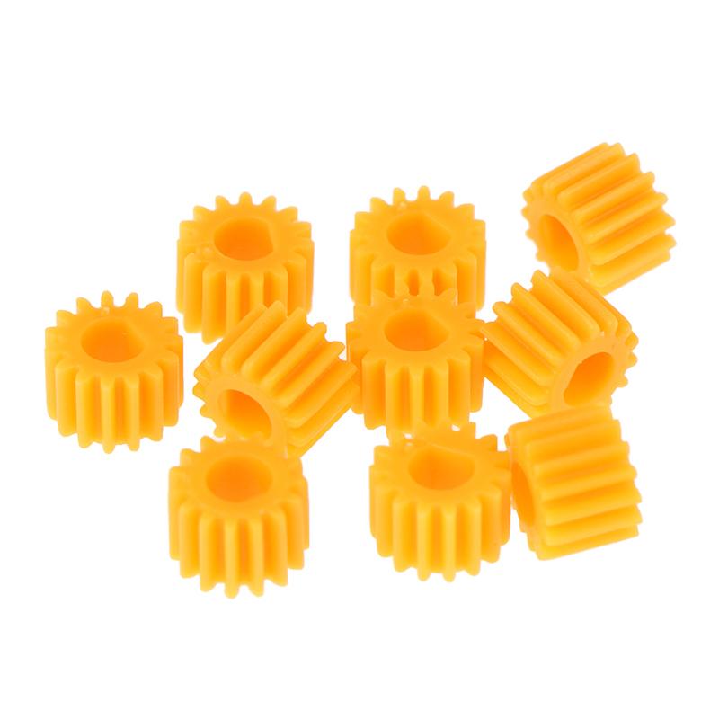 

10 шт. Пластиковые шестерни типа D с внутренним диаметром 3/4 мм, 15 зубьев, модуль 0.5, подходят для вала двигателя с режущей кромкой, детали для DIY