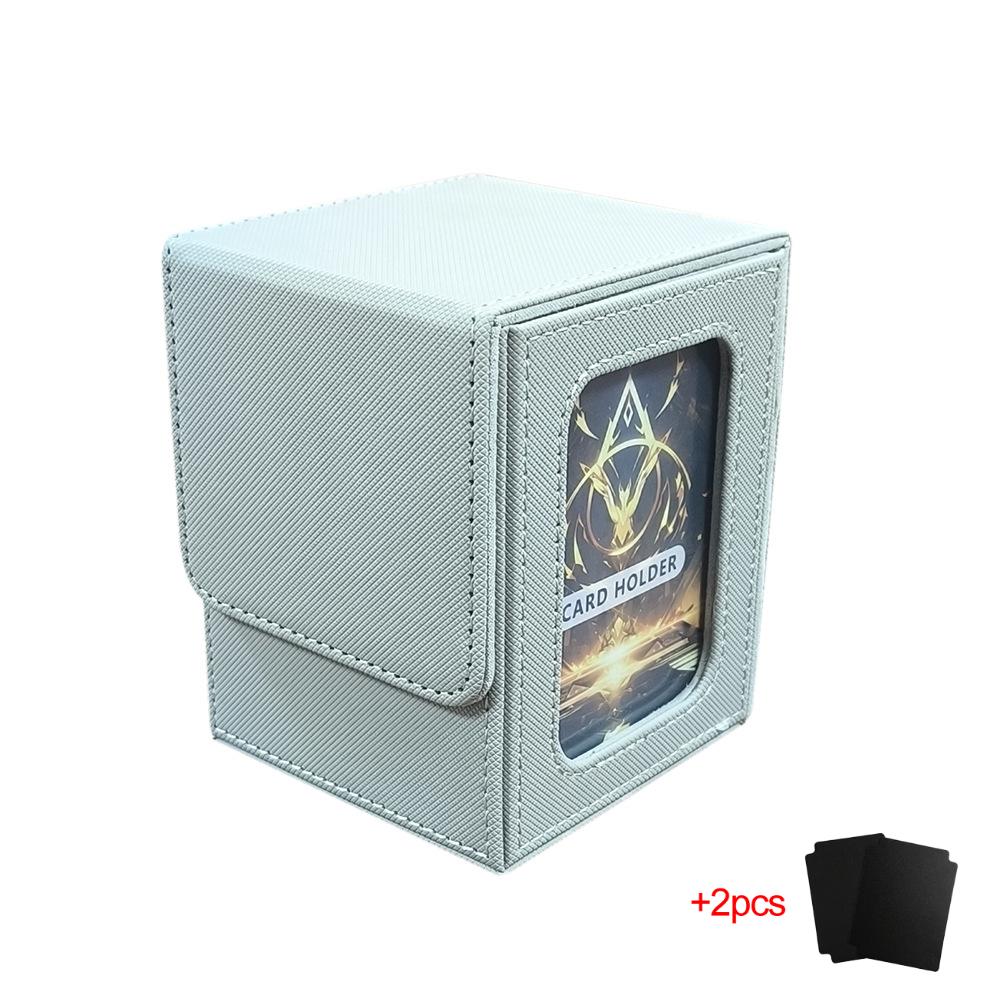 Deck Case Holds 100+ MTG Card Deck Box for Commander Display PU Leather Trading Card Storage Box for TCG PTCG Game Sports Cards