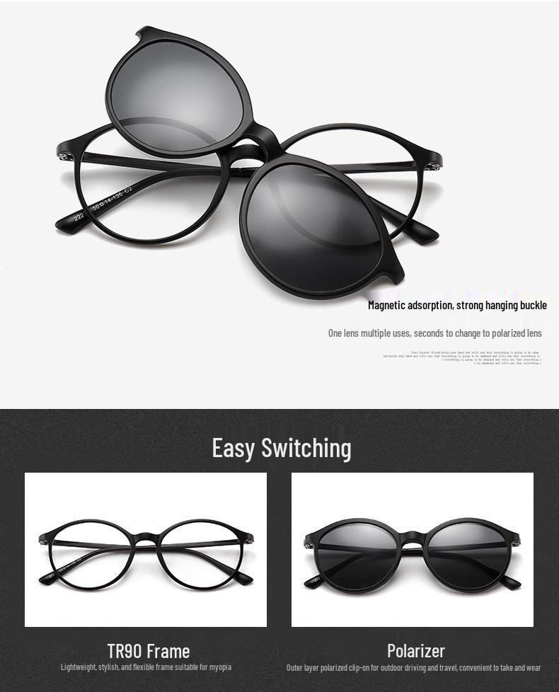 22XX Magnetic Clip-on Polarized Sunglasses for UV Protection and Driving