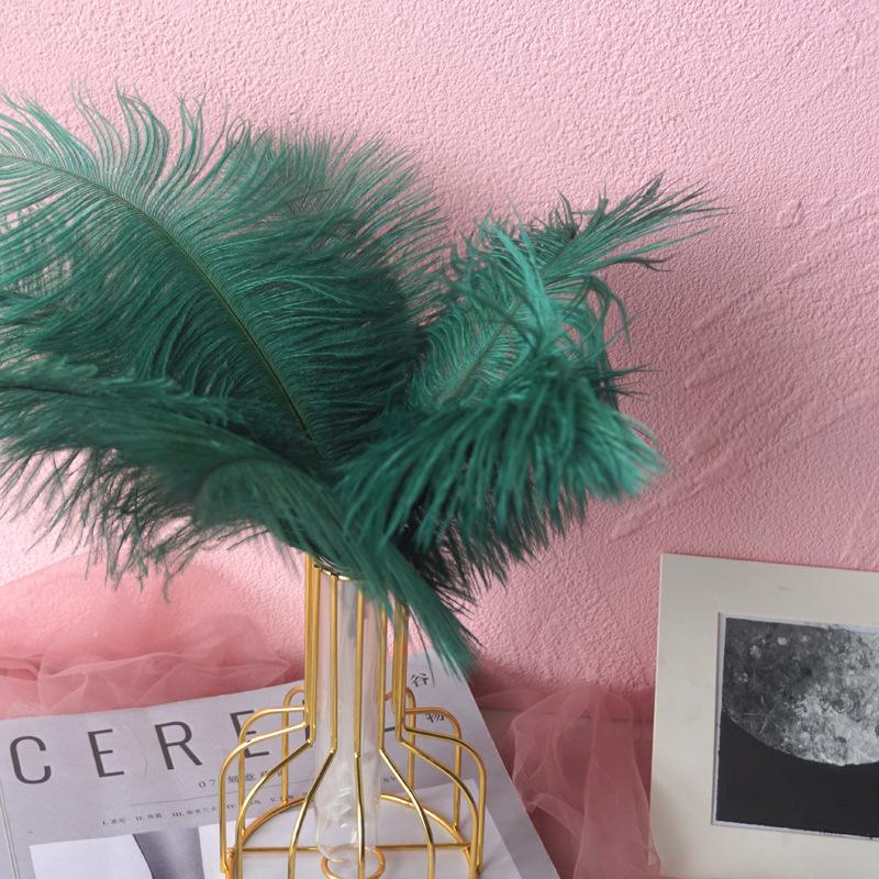 Color 20-25Cm Ostrich Hair Vase Ornament Wall Feather Decoration Hand Bouquet Flower Arrangement Diy Material