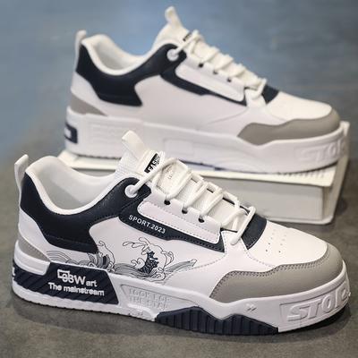 Sapatos de Skate Masculinos Sapatos Vulcanizados Casuais de Couro Confortáveis e Planos Tênis Baratos Clássicos e da Moda Masculinos