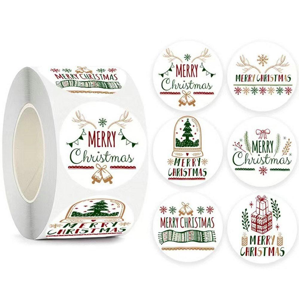 Cartoon Christmas Day Gift Stickers Decorative Sealing Sticker Diy Customisation Merry Christmasreward Self-Adhesive Labels Tape