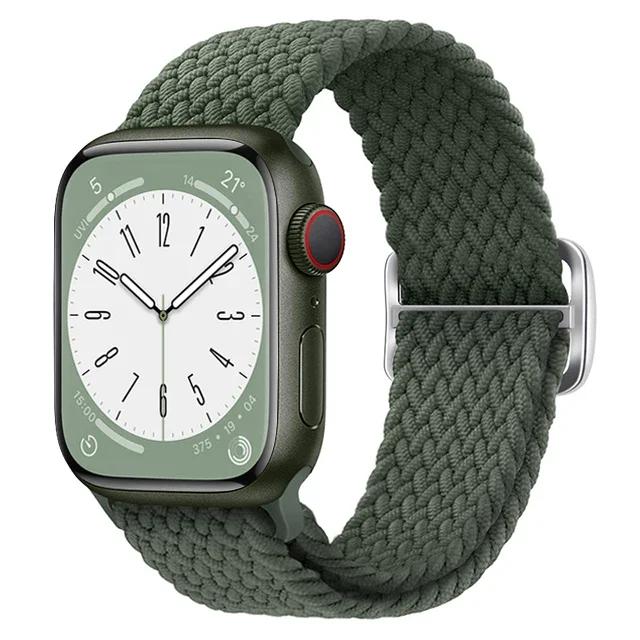 Braided Solo Loop For Apple Watch Ultra Band 40mm 44mm 41mm 38mm 49mm 45mm Elastic Nylon Bracelet iWatch Series 9 8 7 3 Se Strap