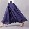 Boho Beach Women's Skirt Linen Cotton Blend Elastic Waist Long Pleated Maxi, Vintage Summer Casual Skirt Faldas Saia