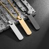 Stainless Steel Smooth Three-dimensional Strip Can Be Engraved Men's Simple Fashion Titanium Steel Necklace