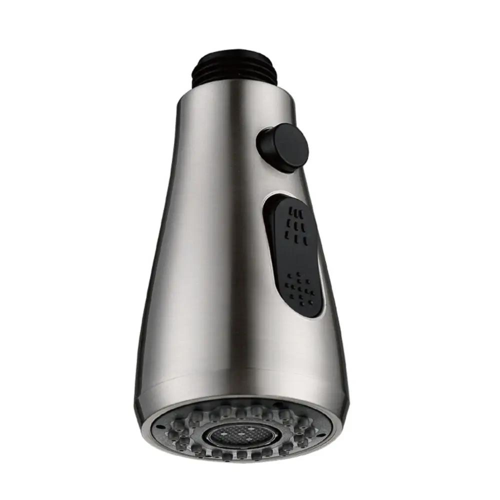 Universal G1/2 Pull-out Type Faucet Nozzle Kitchen Sink Shower Nozzle Sprayer Silver Black Water Saving Aerator Replacement Tap