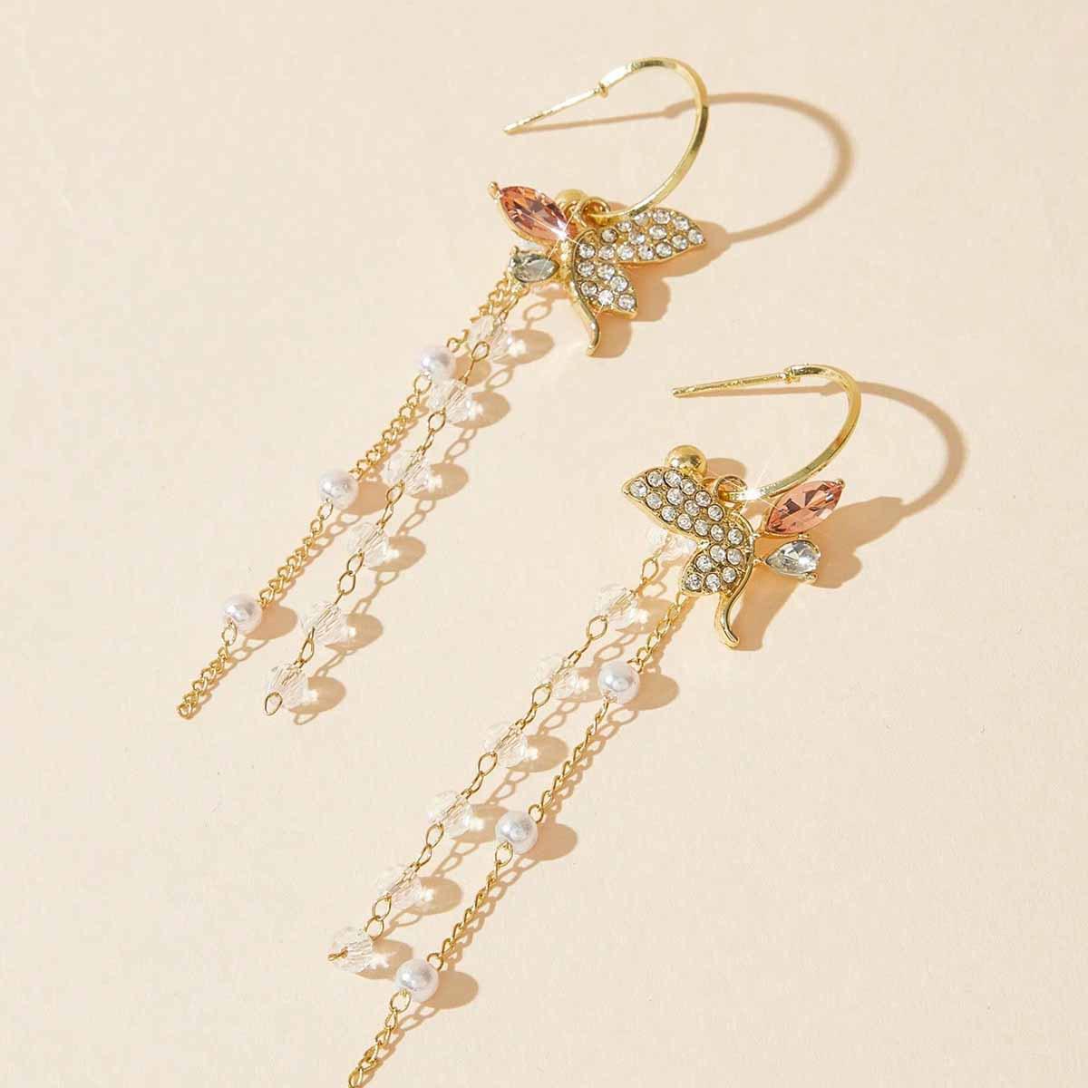 Crystal Butterfly Knot Stud Earrings - Elegant High-End Design