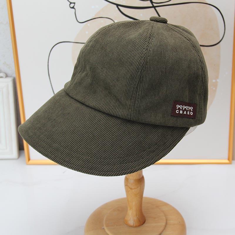 ins retro corduroy cap lazy wind soft top baseball cap daily commute plain versatile hat