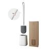 Soft Rubber Toilet Brush With Detachable Handle Wall Mounted Cleaning Tool For Home Use
