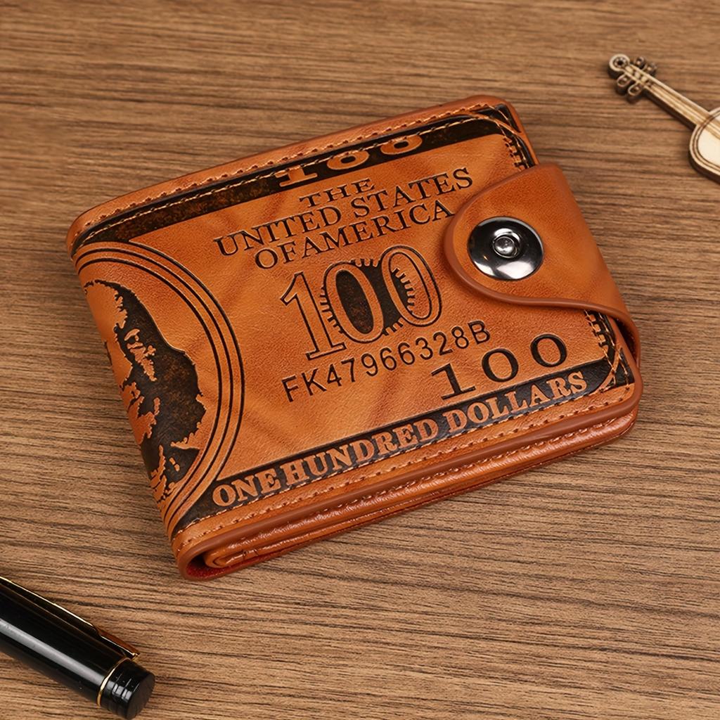 1 Stück Herren Geldbörse mit Dollar-Aufdruck, Hundert-Dollar-Herren-Kurzgeldbörse