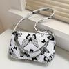 Trendy Reißverschluss Umhängetasche Mini Mode Schmetterling Muster Unterarm Tasche Kleine Stilvolle Kette Dekor Geldbörse