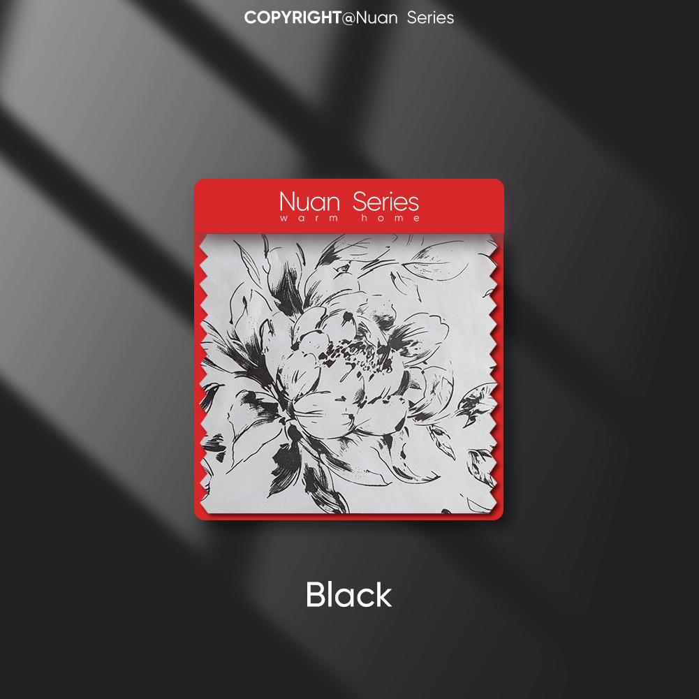 

1 шт. Шторы серии Nuan во французском ретро-стиле с цветочным принтом 100% полностью светонепроницаемые шторы для спальни, гостиной, балкона, окна для домашнего декора W100cm x L130cm чёрный