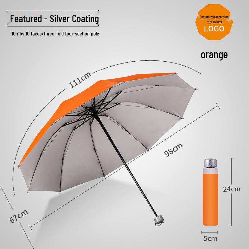 Automatic 60-Rib Folding Umbrella with UV Sun Protection
