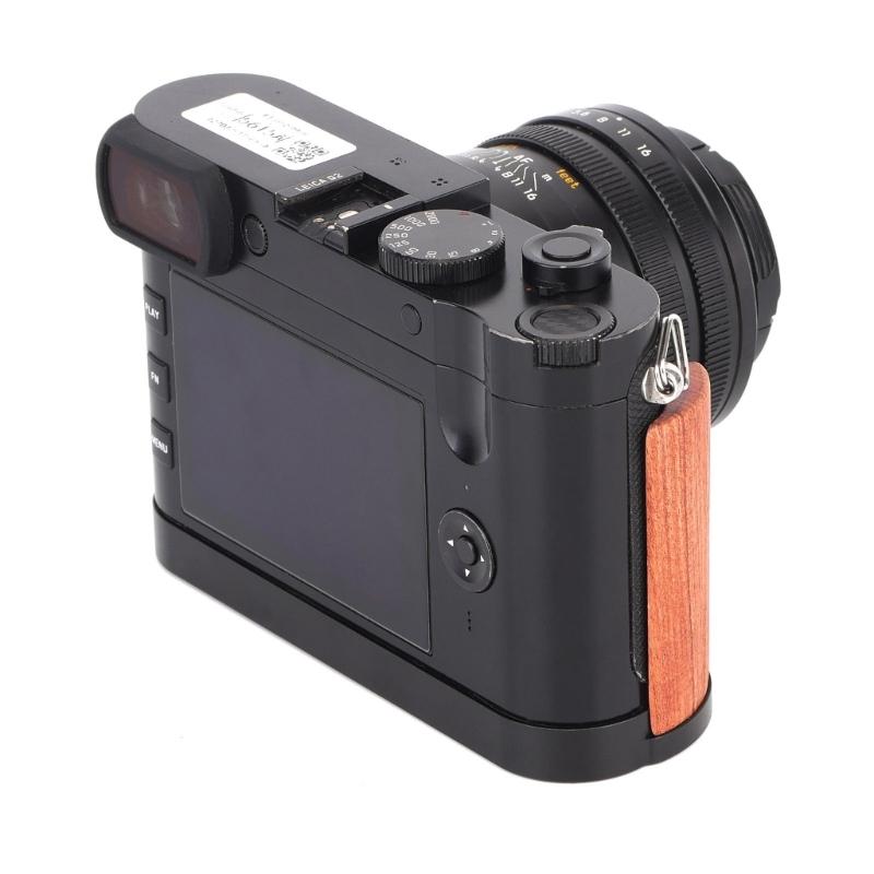 Wood And Metal Hand Grip With Quick Release Base Plate For Camera Enhances Comfort And Protections