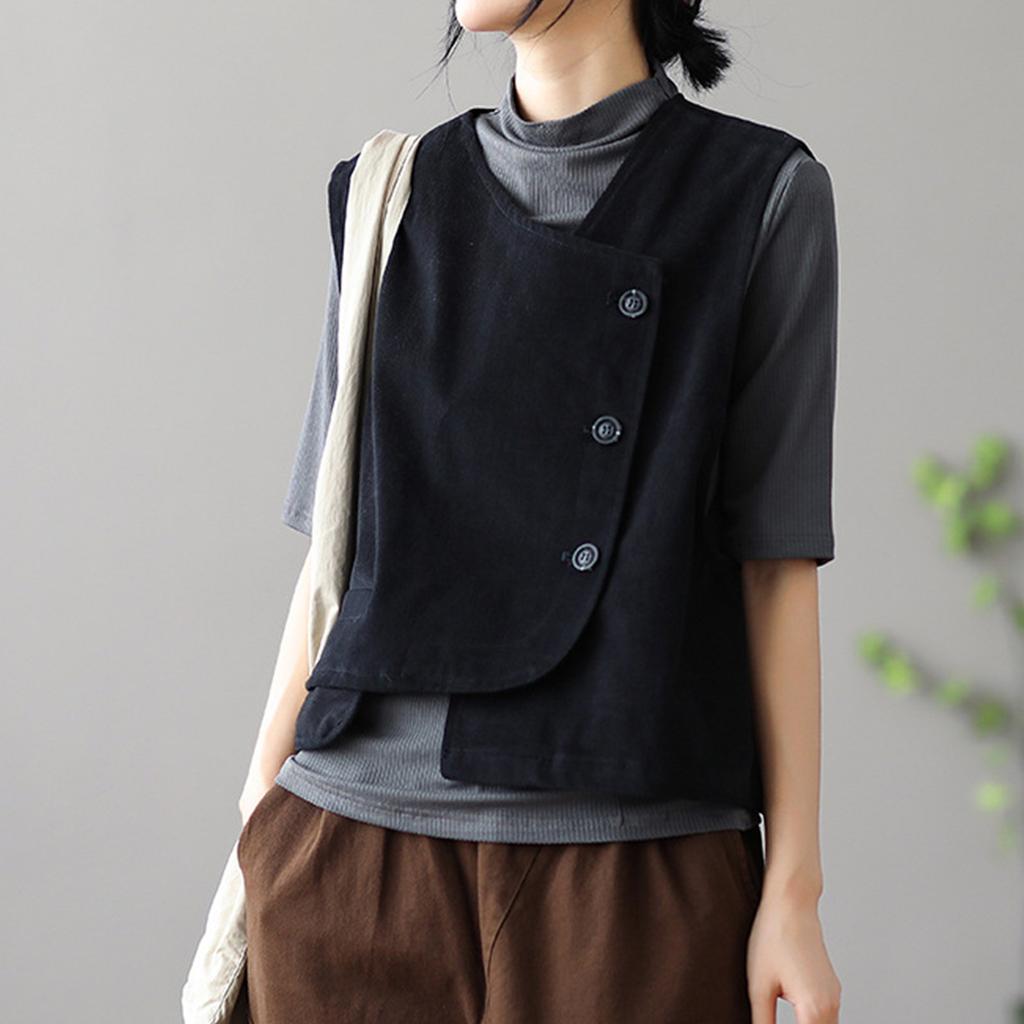 Grote Maat Vleeskleurige Blokkerende Retro Distressed Capuchon Print Patchwork Denim Gilet Voor Dames