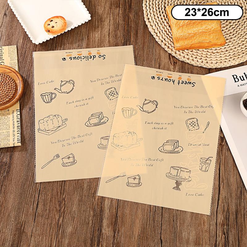 100Pcs 4 Sizes Cartoon Bread Bag Packaging Bags Sandwich Bag For Kids Self Adhesive For Packing Sandwich