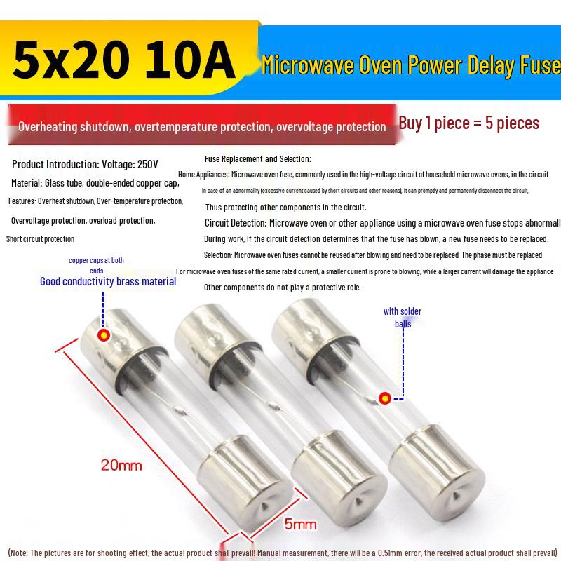 5KV 0.65A-0.8A High Voltage Fuse for Galanz/Midea Microwave Ovens
