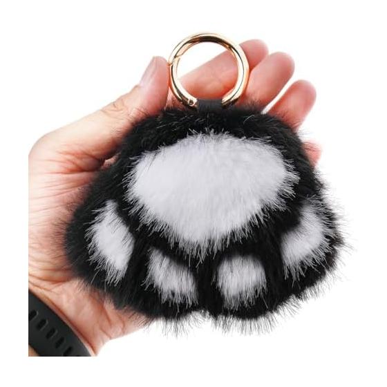 [Looking] Cat Keychain Paw Cat Trace Plush Toy Fluffy Women s Birthday Present Super Cute Car Bag Accessory Cat Keychain Paw Cat Trace Plush Toy