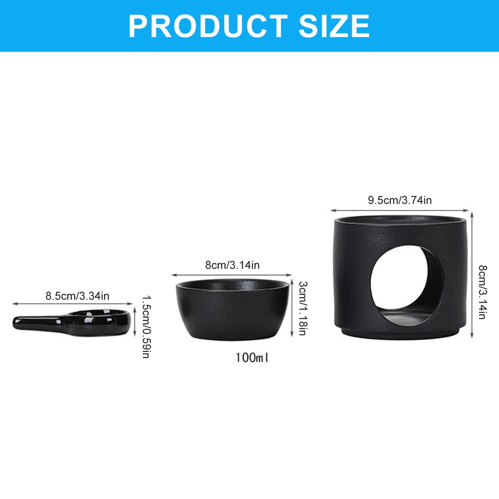 Eleganter Zylinder Keramik Ölbrenner und Aromalampe mit abnehmbarer Schale Teelicht Löffel für Ätherisches Öl und Wachsmelts