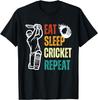 Eat Sleep Cricket Repeat Cricket Player Youth Men Boys Kids T-Shirt Unisex Summer Streetwear Tops Mens Clothing Camiseta Hombre