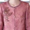 Pink Jacquard Short Jacket for Middle-Aged Women - Chinese Style, Spring/Autumn Wear