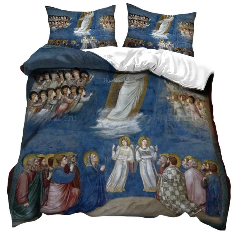 3D Jesus Duvet Cover Christian Sacred Jesus Bedding Set God Bless You Soft Quilt Cover Set King Queen Size For Adults Women Men