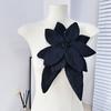 Vintage Style Flower Applique Pleated Design Large Size Beaded Brooch Beaded Detail Fabric Material Pleated Flower