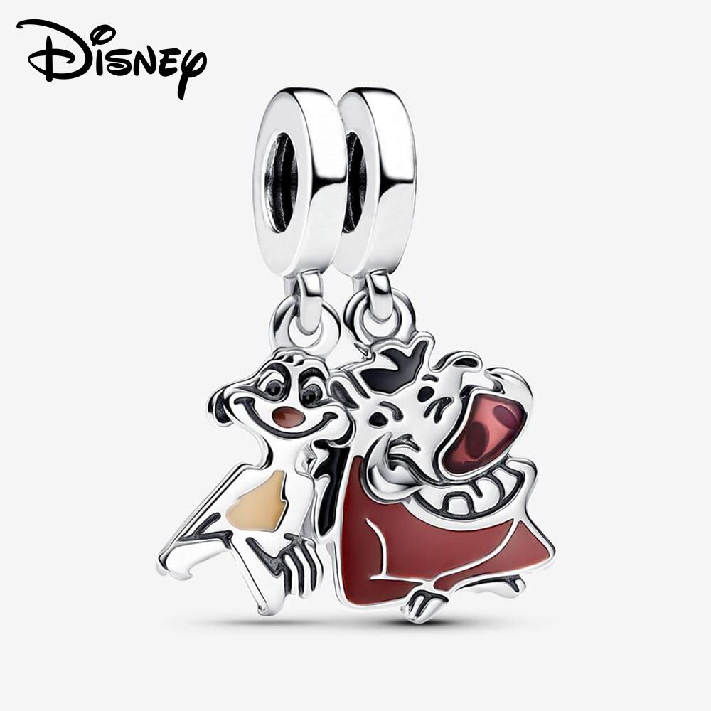 Disney 925 Silver Mickey and Flower Fairy Pendant Beads Suitable for Girls To DIY Original Bracelets Fashion Gifts