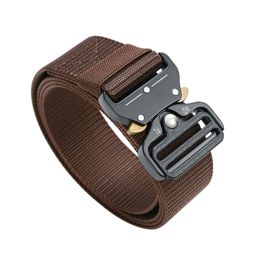 Men's Casual Sports Canvas Belt Outdoor Nylon Belt Trouser Belt Insert Buckle Spring Buckle Thickening