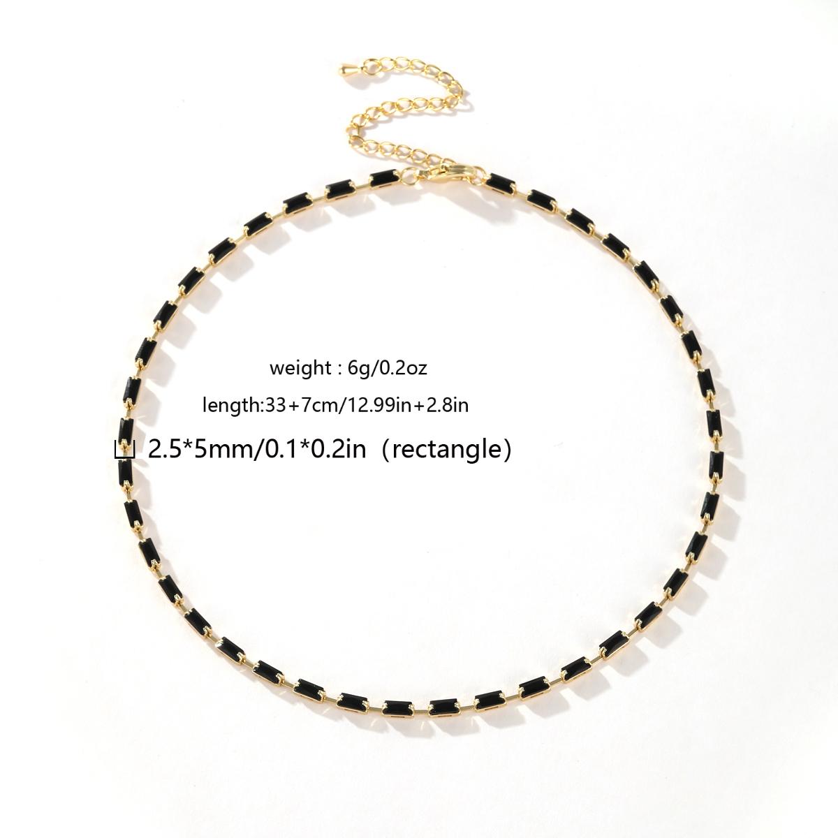 

HipHop Black Crystal Iced Out Cubic Zirconia Tennis Necklace For Women 18K Gold Plated Hippie Bridesmaid Jewelry