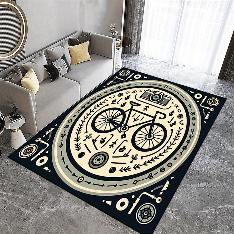 

Bicycle Art Print Doormat, Non-Slip Entryway Rug, Durable Washable Floor Mat for Living Room and Study 40x60cm