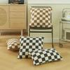 30x50/45x45/50x50cm Housse de coussin à carreaux multicolores Housse de coussin en polaire d'agneau Coussins décoratifs pour canapé Housse de coussin 45X45