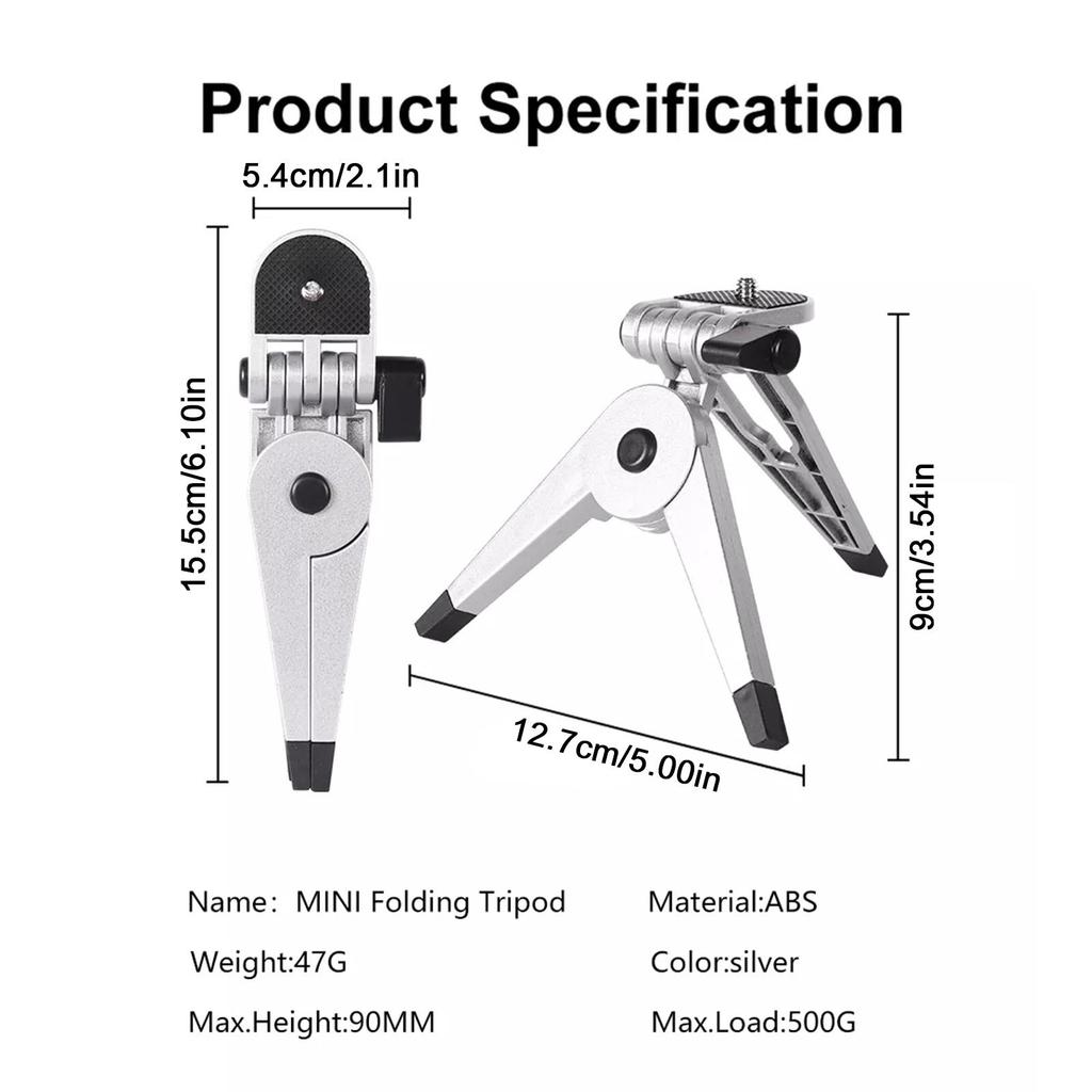 Mini-Stativ faltbares Fotostativ Kamera-Ständer Schreibtischhalterung Kunststoff Schreibtisch Taschenstativ für Handy-Kamera-Halter Leichtgewicht