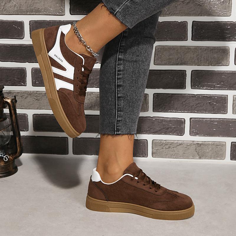 Chaussures de sport décontractées polyvalentes rétro pour femmes, bout rond, semelle plate, pour la course à pied, la mode.