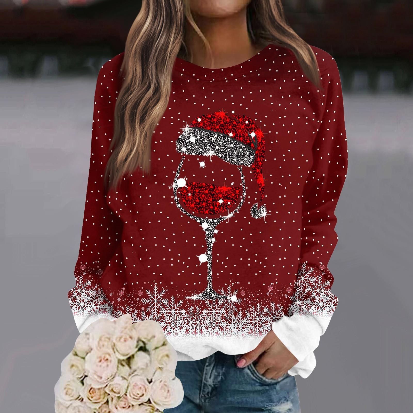 

Женская толстовка повседневная с круглым вырезом и длинными рукавами свободный удобный топ XXXXXL винный